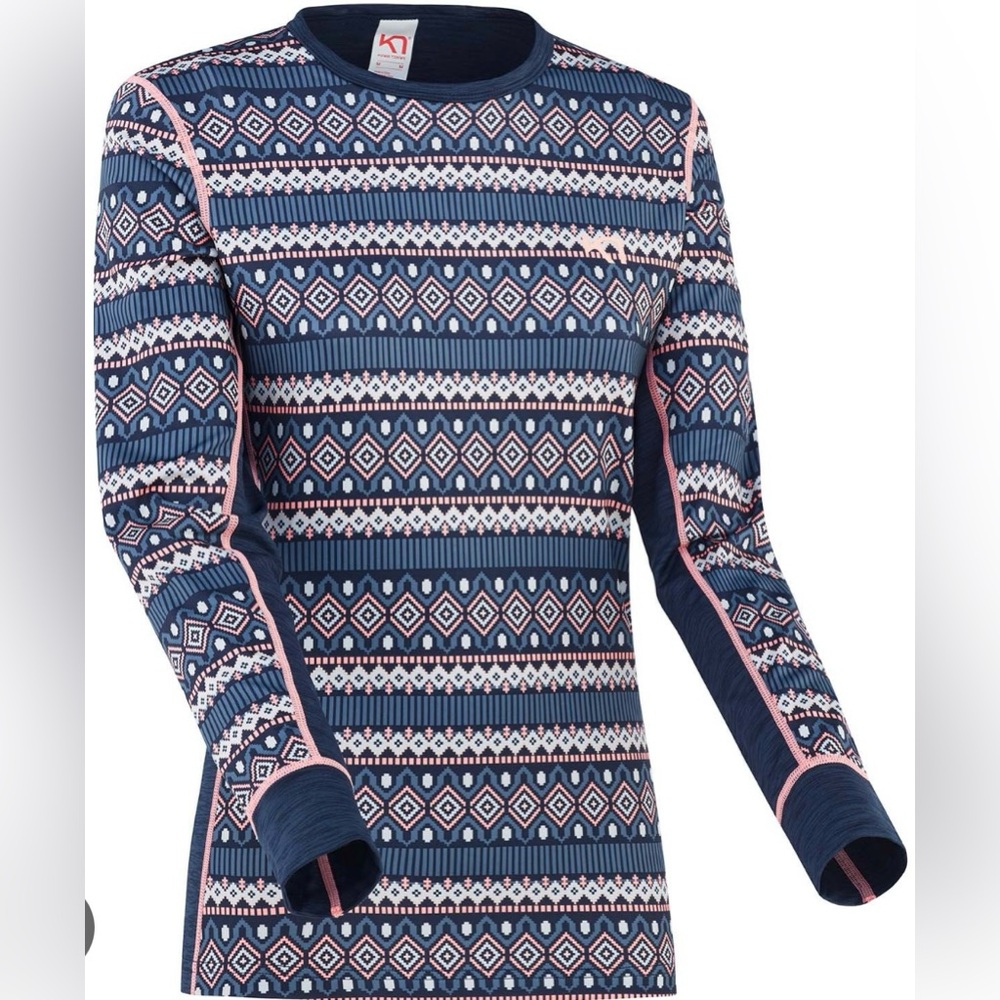 Kari Traa Blue and Pink Long Sleeve Tee